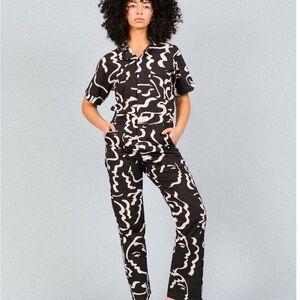 Abstract Black and White Women's Jumpsuit